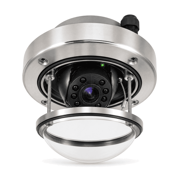 Close view of the hard-coated dome seal and captive stainless screw