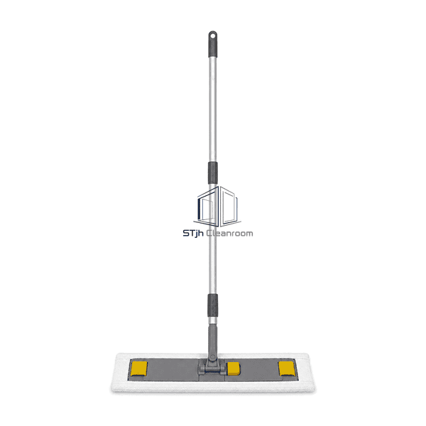 Front view of ceiling mop with locked extended handle