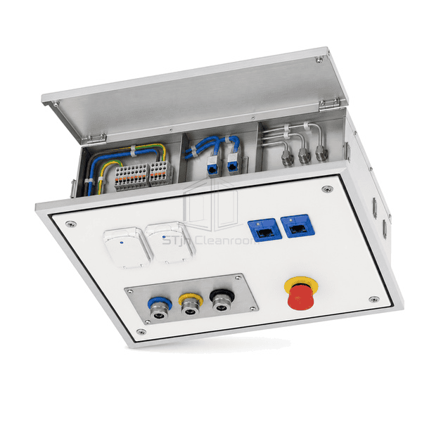 Side cutaway showing reinforcement frame and top-side service terminations