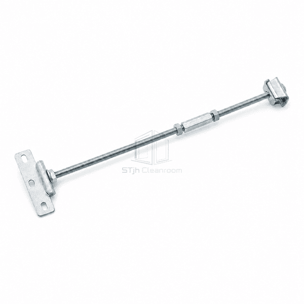 Horizontal cleanroom ceiling hanger rod with turnbuckle components