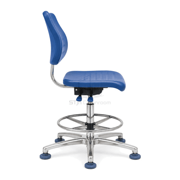 Side view showing shaped polyurethane back and pneumatic height controls