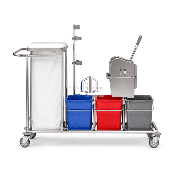 Complete cleanroom trolley in long horizontal view