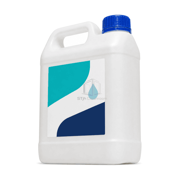 Complete cleanroom detergent container low horizontal view