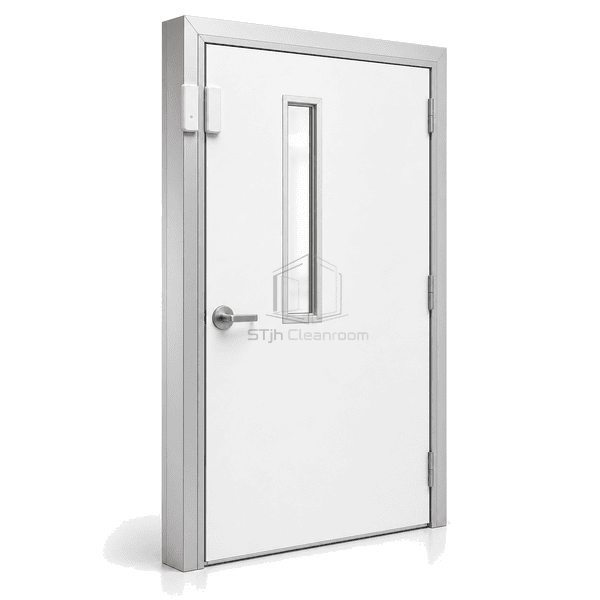 Magnetic position sensor installed on a cleanroom door frame