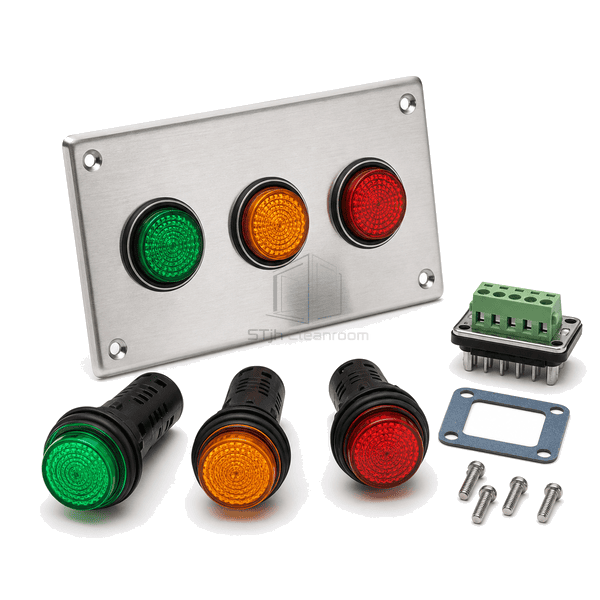 Complete status panel with removable colored LED lens modules