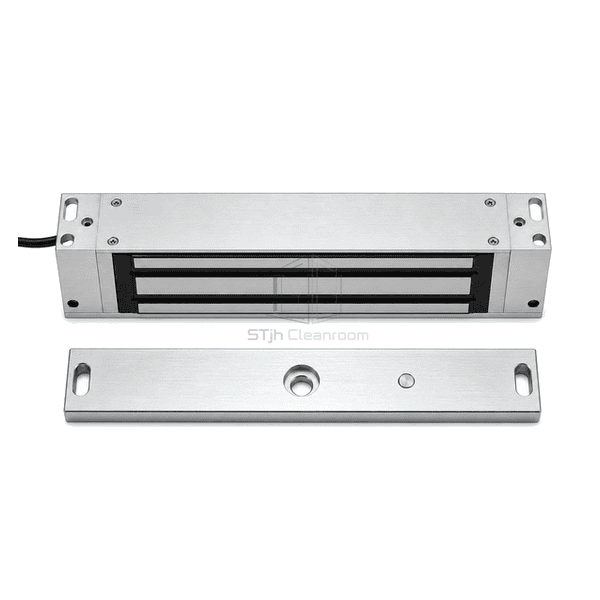 Front view of a monitored cleanroom magnetic door lock
