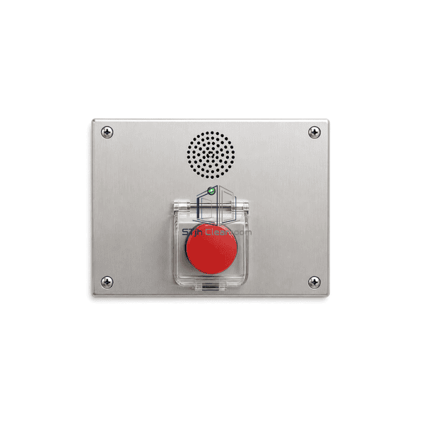 Complete horizontal presentation of call station face, buttons and back box