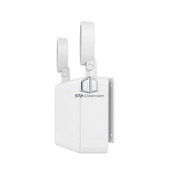 Side profile of the low-depth emergency light and gasketed backplate