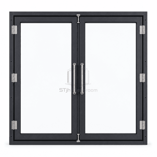 Cleanroom equipment access door shown as a complete upright front elevation