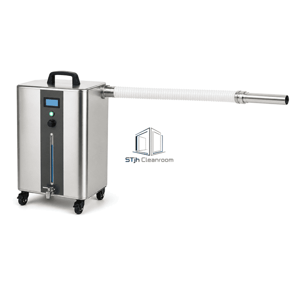 Cleanroom fog generator horizontal hose and outlet wand view