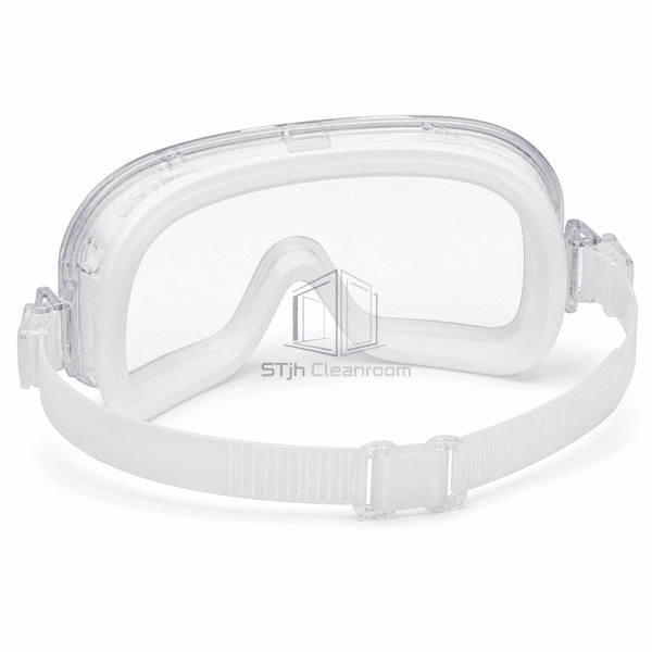 Cleanroom goggles inner view showing face flange and lens retention edge