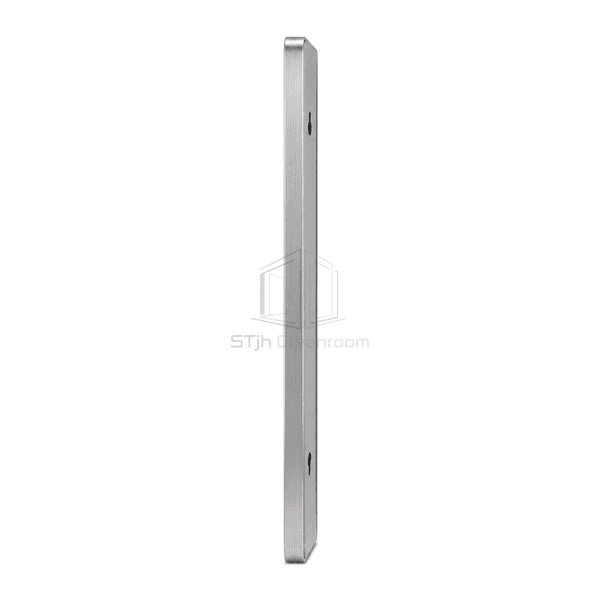 Side profile showing slim sealed mirror frame and flush wall gap