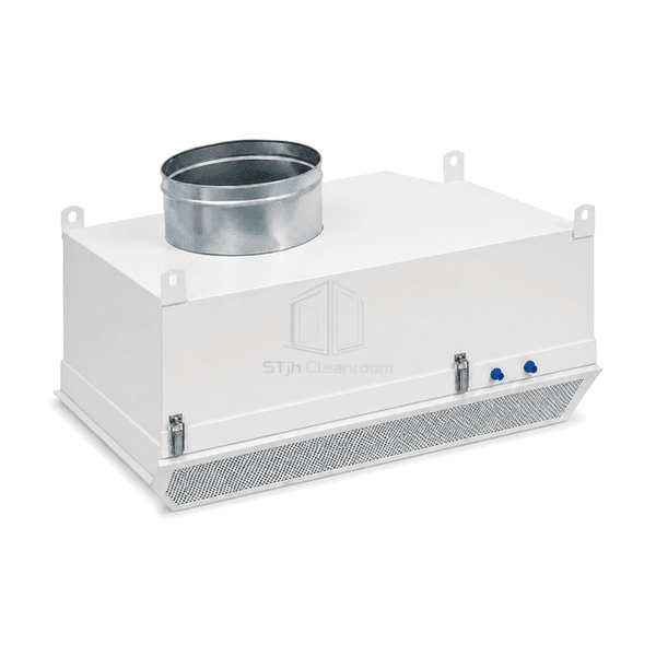Complete side-inlet HEPA terminal housing for cleanroom ceiling installation
