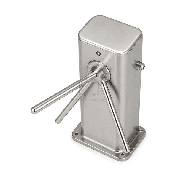 Top view of single-person controlled turnstile passage