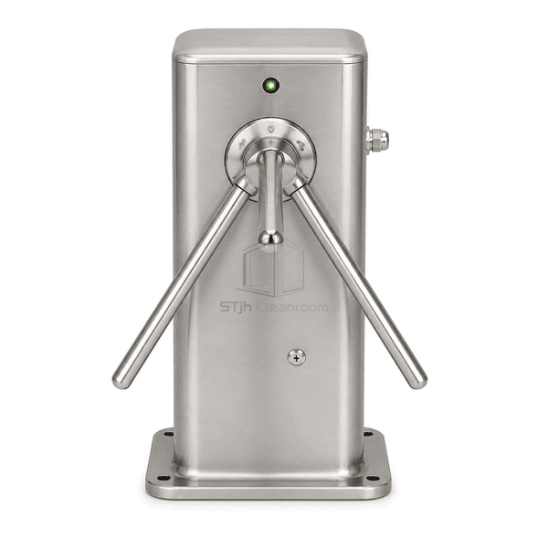 Front view of hygiene completion turnstile and status beacon