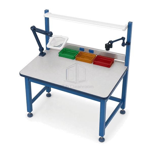 Top perspective of separated sample and disposition trays