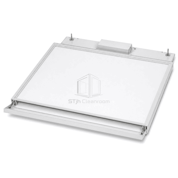 Close view of a sealed frame corner and ceiling gasket