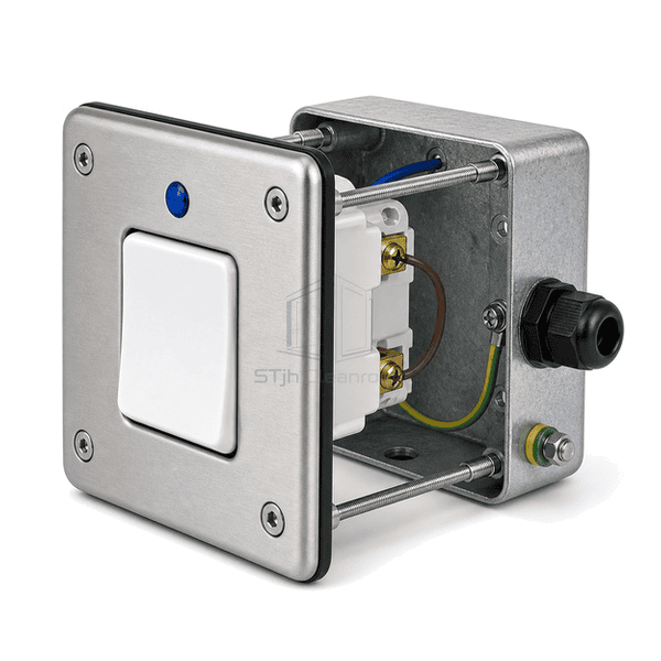 Side profile showing membrane actuator and recessed back box