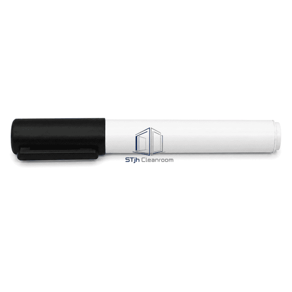 White cleanroom marker laid horizontally with complete capped outline