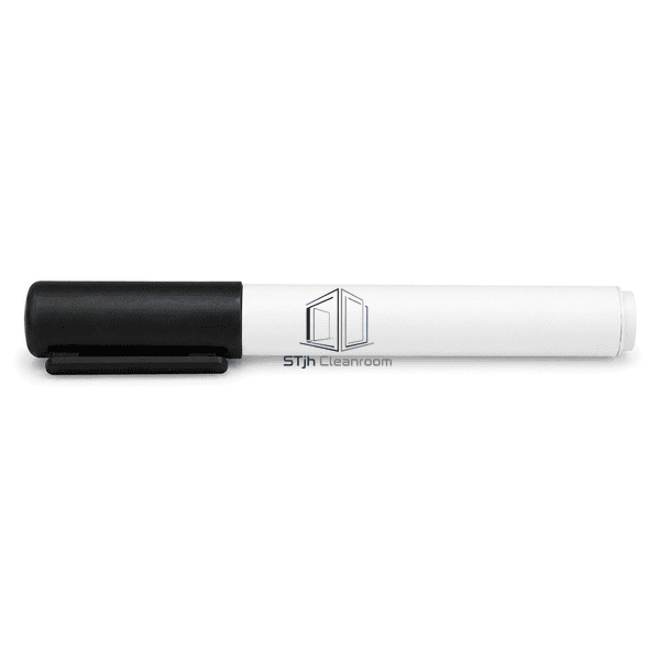 Cleanroom marker side profile showing smooth barrel and fitted black cap