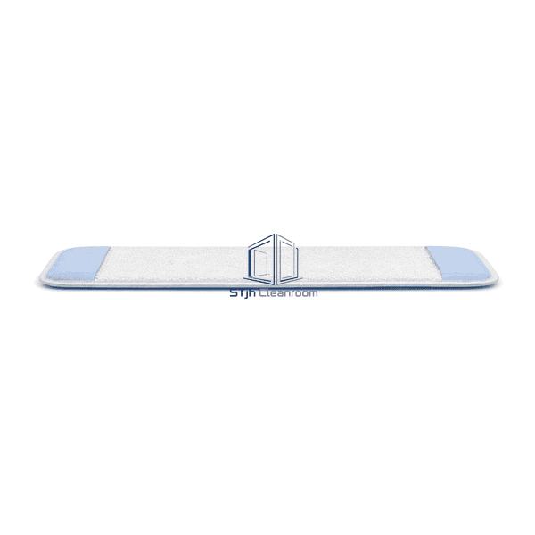 Low side profile showing the layered cleanroom mop head construction