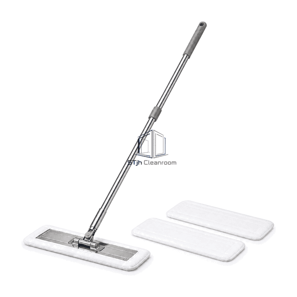 Side view showing articulated low-profile mop frame