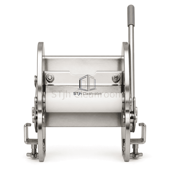 Front view of stainless cleanroom down-press wringer