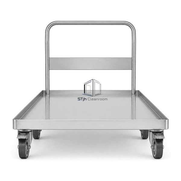 Cleanroom pallet cart shown in a straight-on front elevation