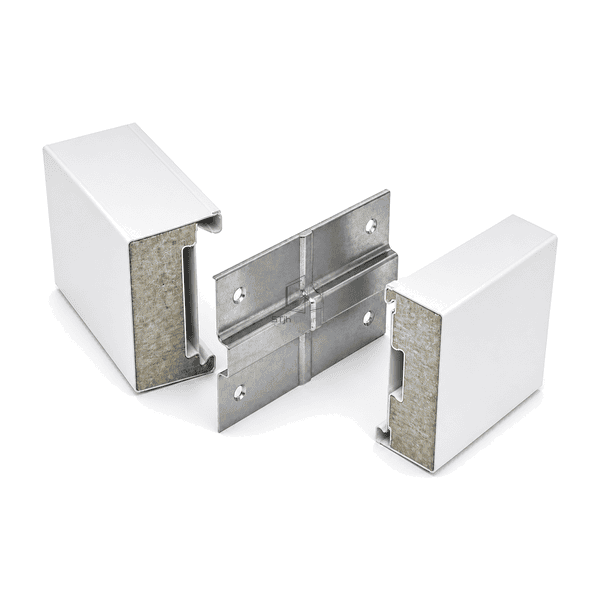 Reverse view showing panel connector fixing holes and partial channel engagement