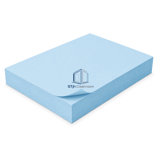 Cleanroom paper ream with one sheet corner lifted to show clean bound construction