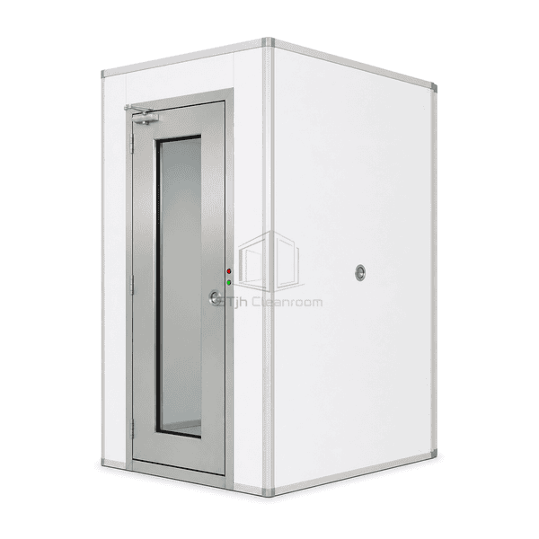 Side cutaway of personnel airlock panels and pressure connection