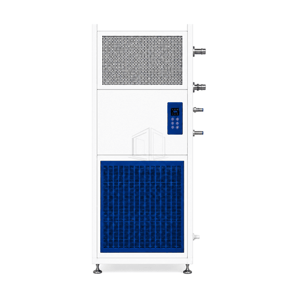 Straight-on full front view of the RCU supply diffuser, control panel and blue return grille