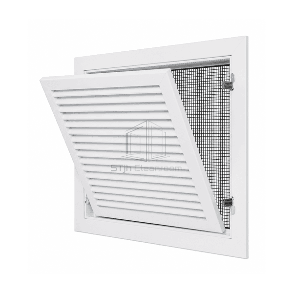 Open return grille showing removable blade core and rear filter mesh