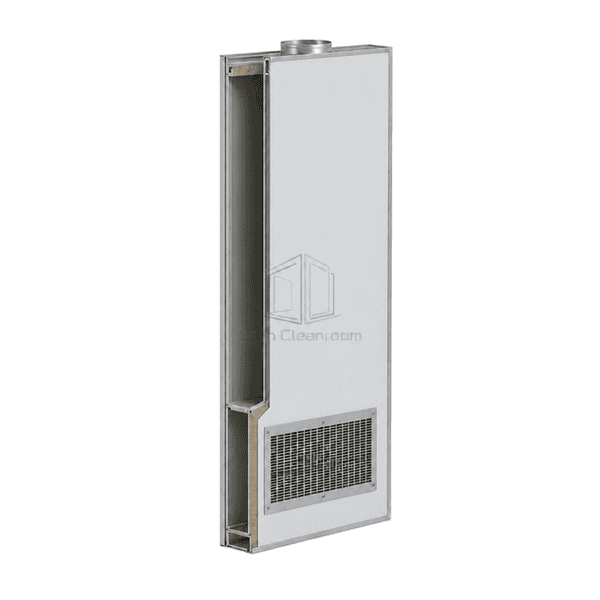 Side section showing the vertical air channel inside the riser panel