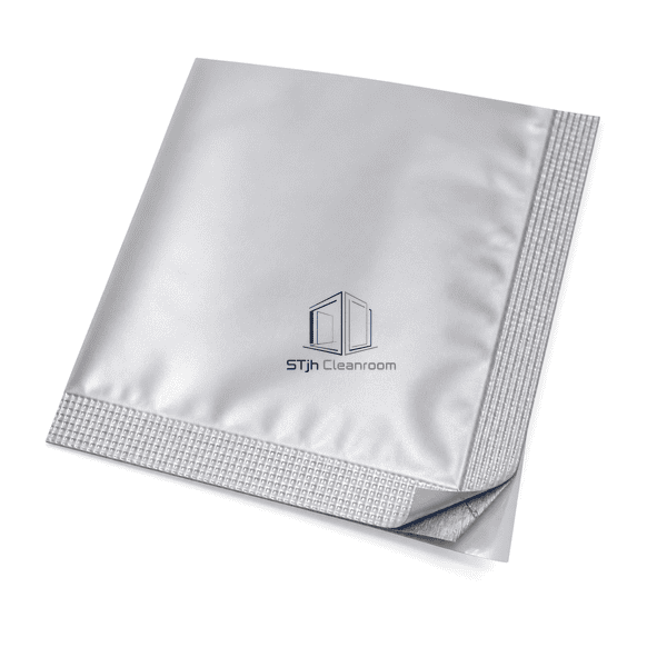 Close view of the shielding pouch laminated heat-seal corner and separated barrier films