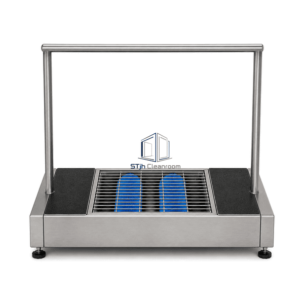 Horizontal walk-through sole cleaning platform