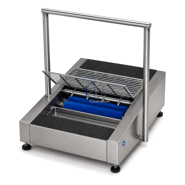 Shoe sterilizer rotating brush and dosing detail