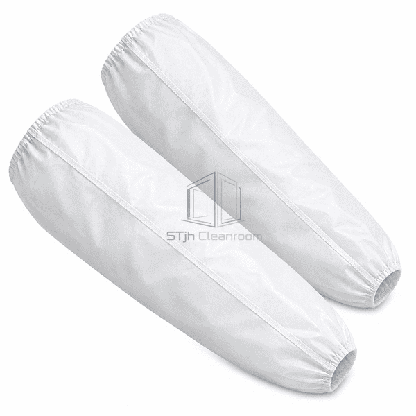 Cleanroom sleeve cover side profile showing tubular seam construction