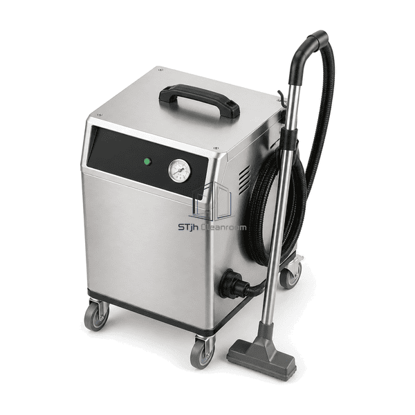 Complete steam cleaner and wand arranged horizontally