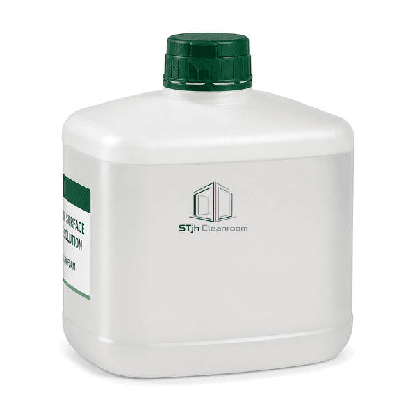 Cleanroom surface cleaning solution bottle rear wall and molded base view