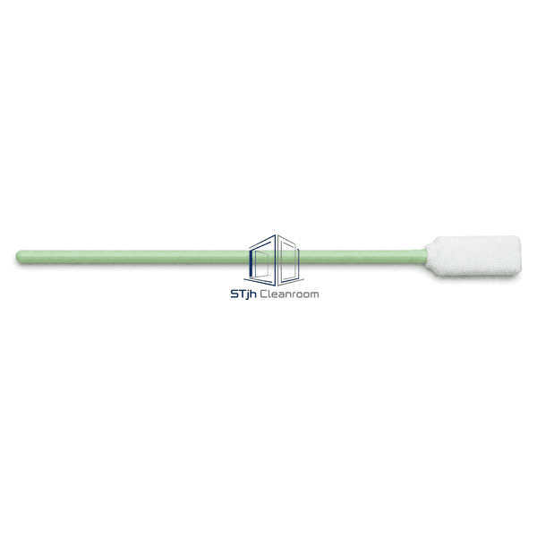 Horizontal full-length view of the cleanroom swab and green handle