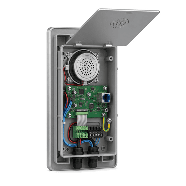 Rear view of SIP network and analog line terminals