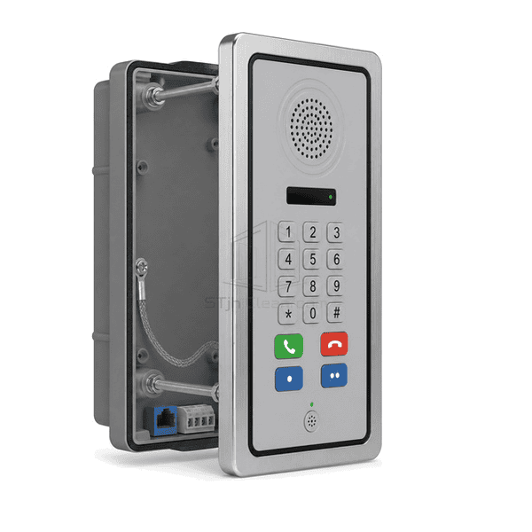Close view of the seamless keypad membrane and flush stainless edge