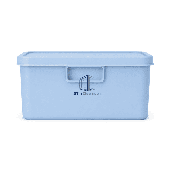 Side profile showing molded hand grip and reinforced tote walls