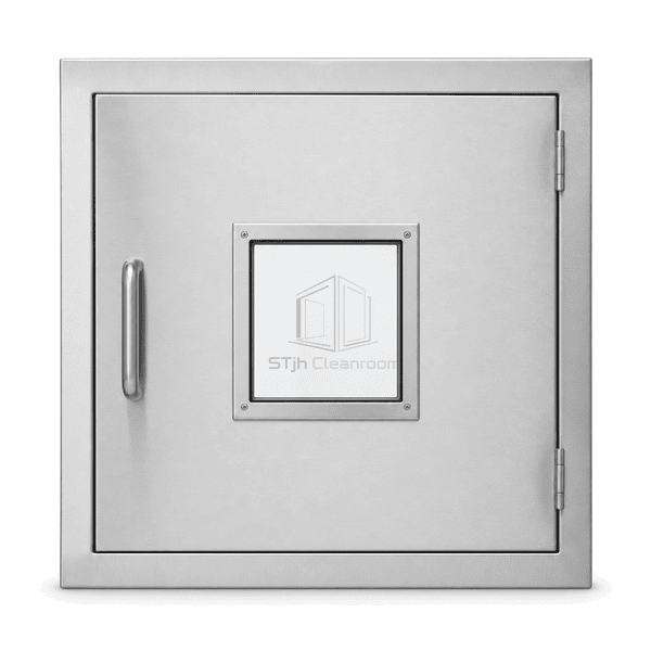 Front view of a compact pass-box observation pane
