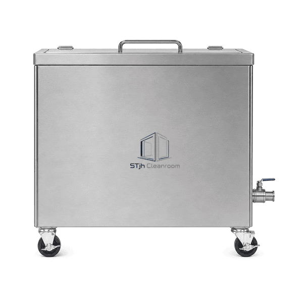 Complete ultrasonic cleaner with hinged lid horizontal view