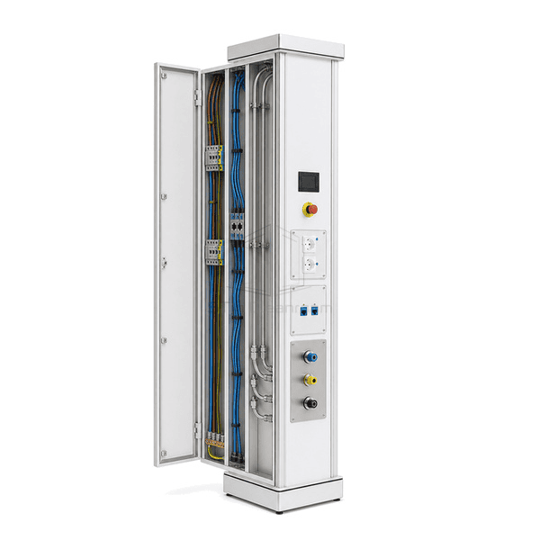 Side cutaway showing segregated electrical, data and process ducts