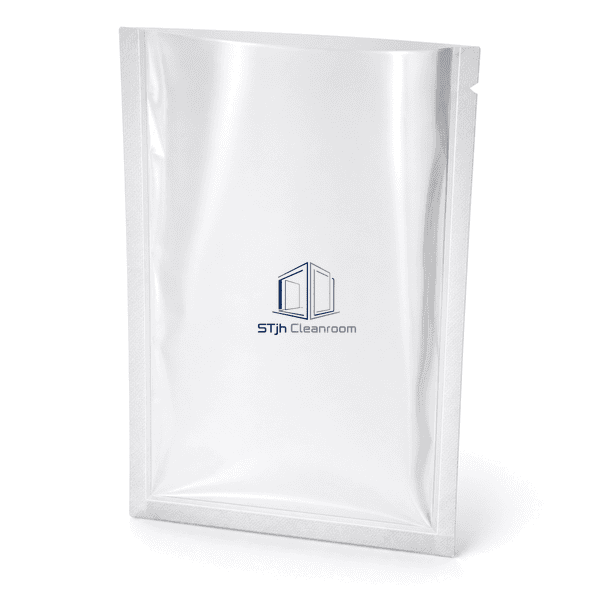 Complete vacuum pouch emphasizing the heat-seal band and easy-tear notch