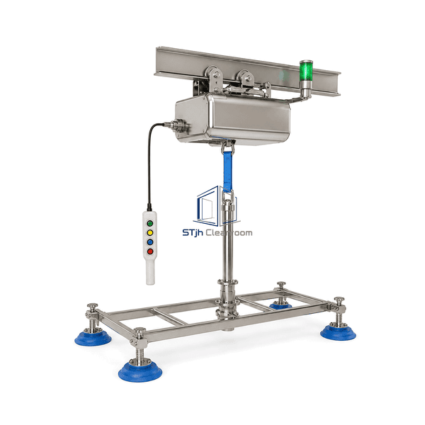 Complete cleanroom vacuum lifter in wide elevated perspective