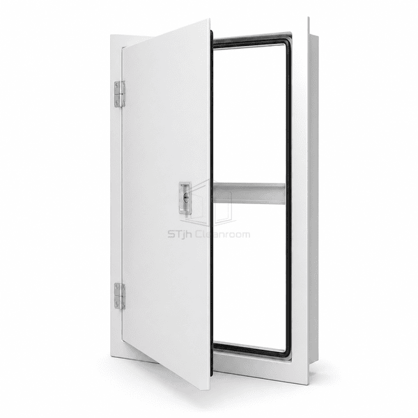 Side view showing the recessed access frame and gasket